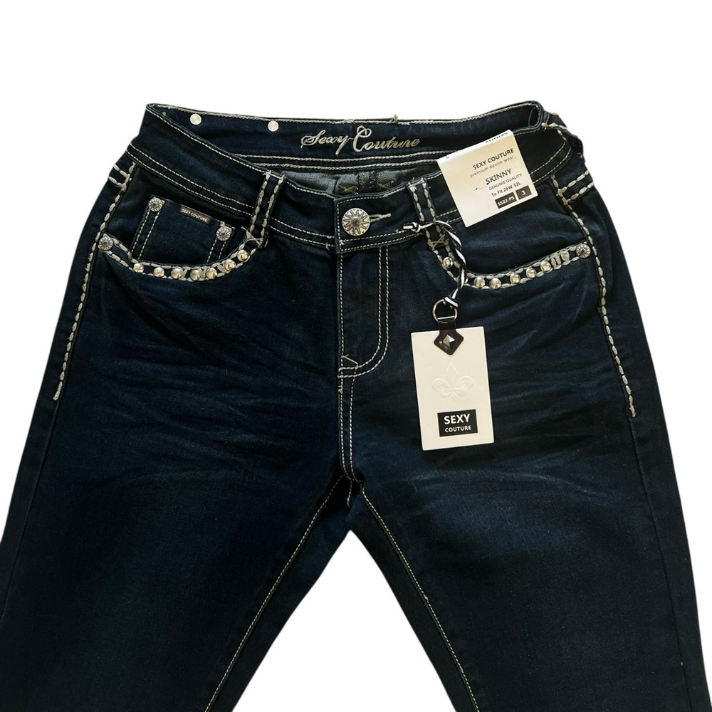 NWT Sexy Couture Premium Denim Wear Skinny Embellished Jeans - Picture 3 of 7